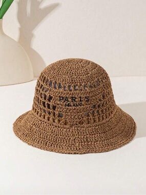 New Brown Crochet Bucket Hat - Bohemian Women's Accessory